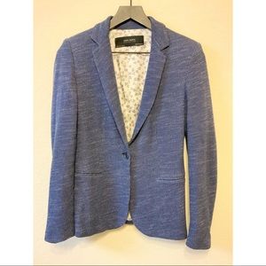 Zara Basic Blue Cotton Blazer